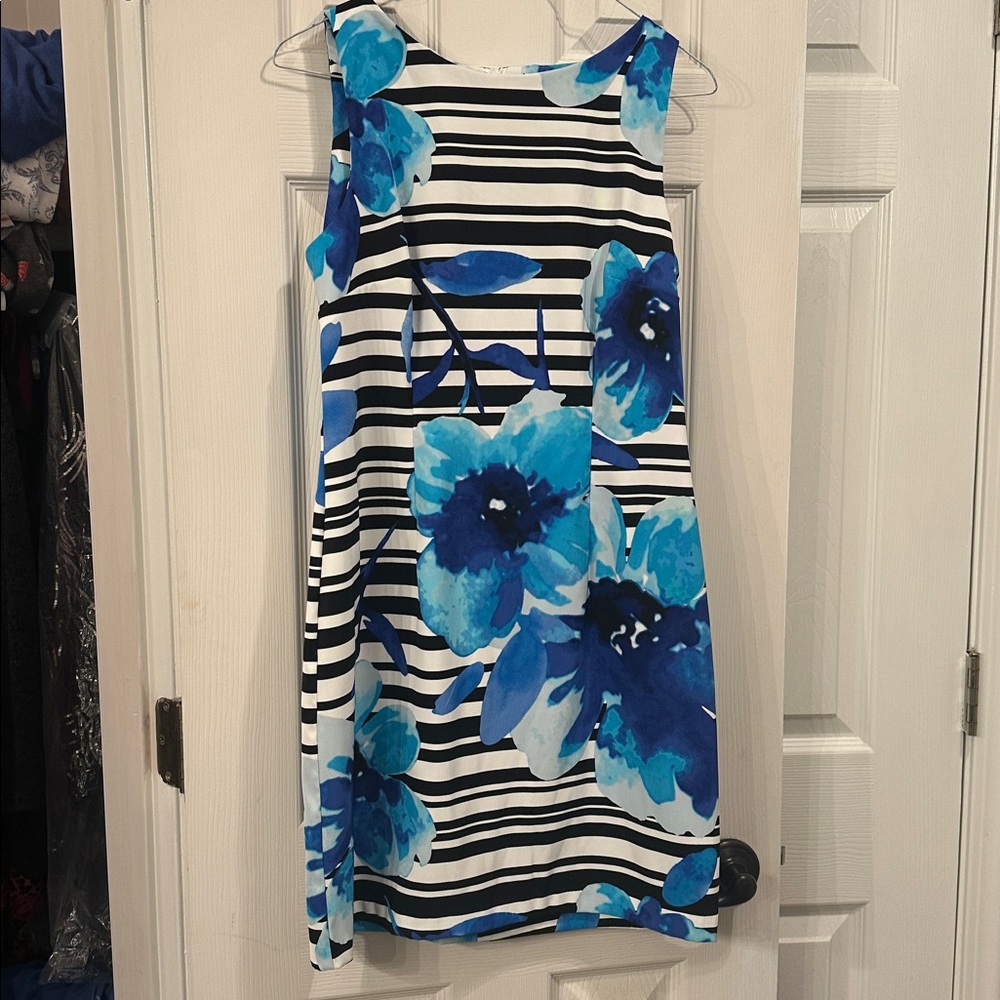 ALYX Petite Blue Black & White Striped dress